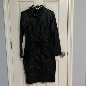 Faux leather black dress.